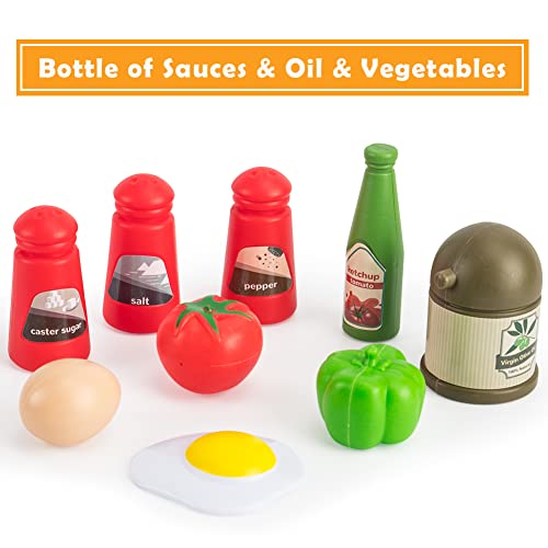 Bruvoalon 32Pcs Kids Kitchen Toy Accessories, Toddler Pretend Cook...