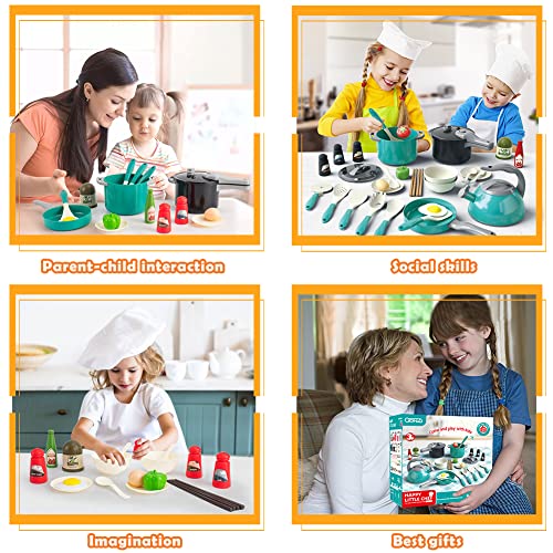Bruvoalon 32Pcs Kids Kitchen Toy Accessories, Toddler Pretend Cook...