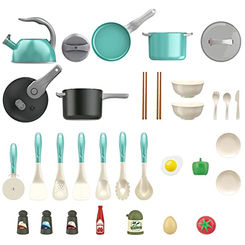 Bruvoalon 32Pcs Kids Kitchen Toy Accessories, Toddler Pretend Cook...