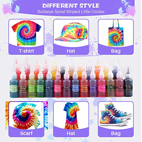 Tie Dye Kit 26 Colors- Fabric Dye Power Tulip Tie Dye for Clothes,...