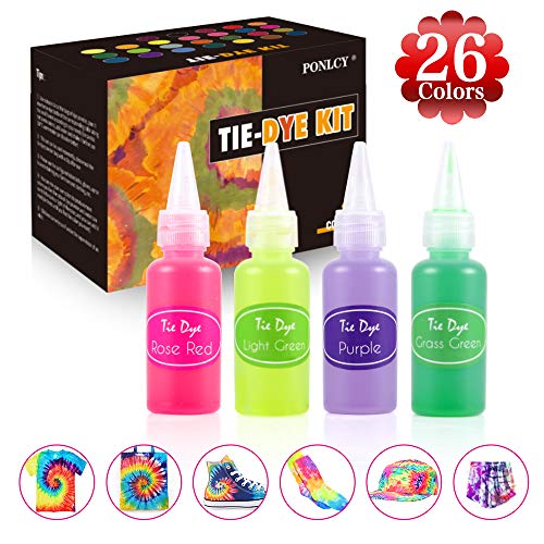 Tie Dye Kit 26 Colors- Fabric Dye Power Tulip Tie Dye for Clothes,...