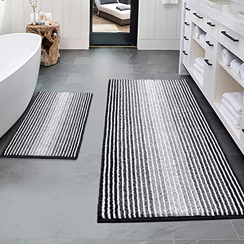 BSICPRO Bathroom Rugs and Mats Sets, 2 Piece Thick Absorbent Cheni...
