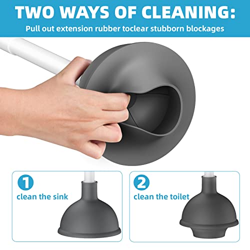 Bthiner Toilet Brush and Plunger Set, 2 in 1 Toilet Bowl Brush Plu...