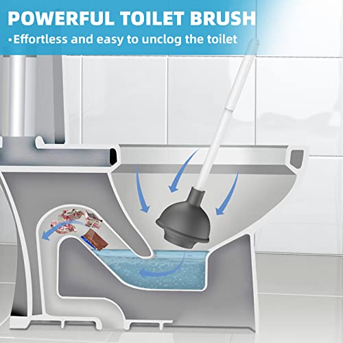 Bthiner Toilet Brush and Plunger Set, 2 in 1 Toilet Bowl Brush Plu...