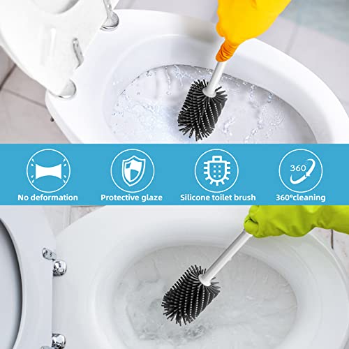 Bthiner Toilet Brush and Plunger Set, 2 in 1 Toilet Bowl Brush Plu...