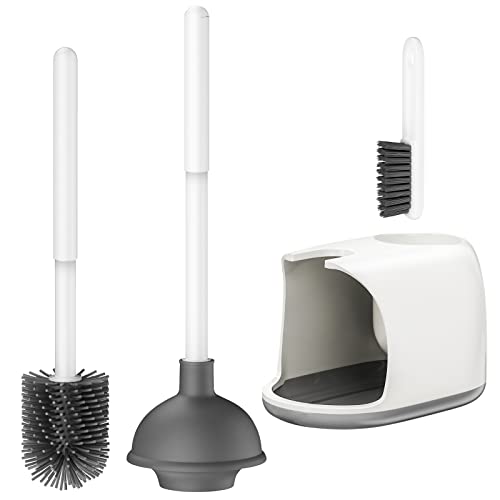 Bthiner Toilet Brush and Plunger Set, 2 in 1 Toilet Bowl Brush Plu...
