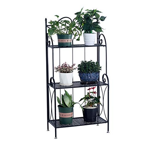 Metal Foldable 3-Tier Plant & Home Décor Display Stand Rack/Book S...