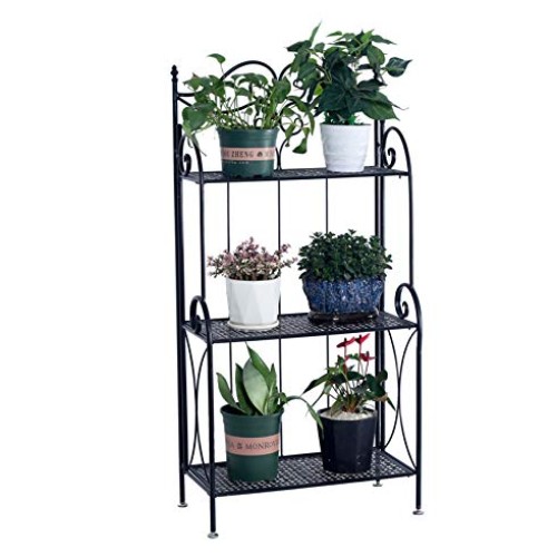 Metal Foldable 3-Tier Plant & Home Décor Display Stand Rack/Book S...