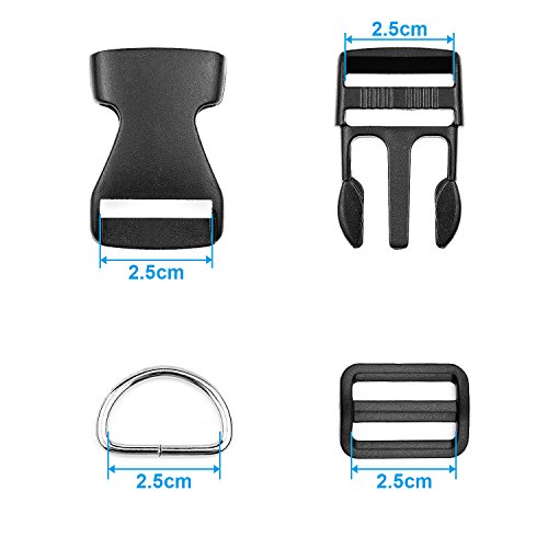 BTNOW Plastic Side Release Buckles 15 Pieces 1 Inch Flat Shape Bra...
