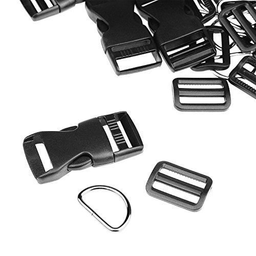 BTNOW Plastic Side Release Buckles 15 Pieces 1 Inch Flat Shape Bra...