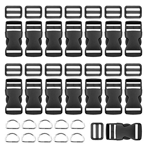 BTNOW Plastic Side Release Buckles 15 Pieces 1 Inch Flat Shape Bra...