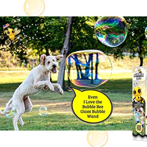 Bubble Bee Giant Bubble Maker Kit : 4-Piece Set | Incl. 2 Large Bu...