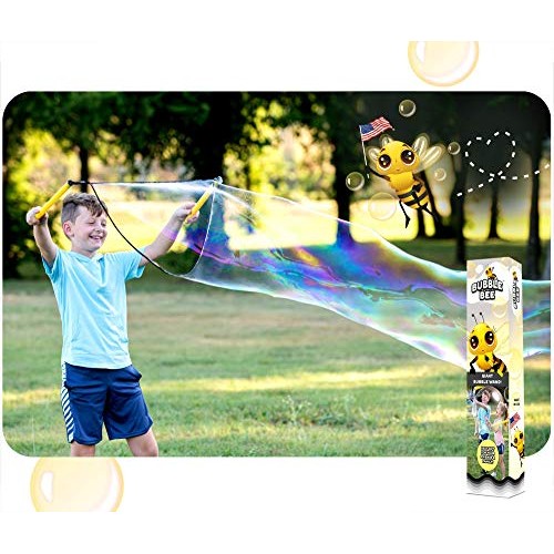 Bubble Bee Giant Bubble Maker Kit : 4-Piece Set | Incl. 2 Large Bu...