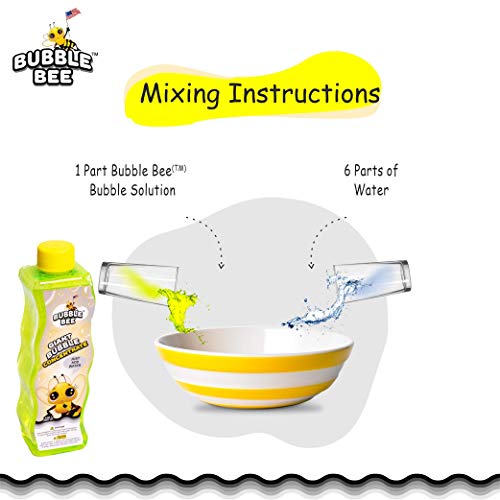 Bubble Bee Giant Bubble Maker Kit : 4-Piece Set | Incl. 2 Large Bu...