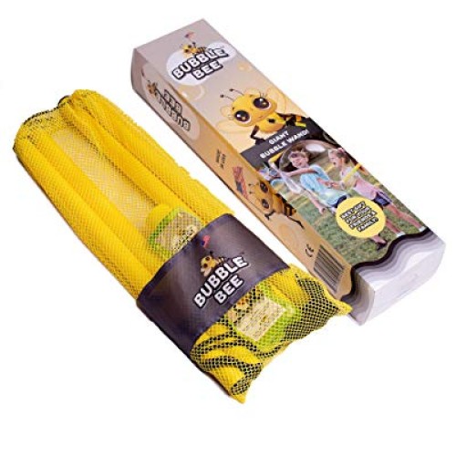 Bubble Bee Giant Bubble Maker Kit : 4-Piece Set | Incl. 2 Large Bu...