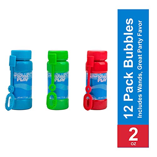 BubblePlay Bubble Blower Bottles with Wands: 2 OZ Bottles of Bubbl...