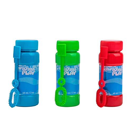 BubblePlay Bubble Blower Bottles with Wands: 2 OZ Bottles of Bubbl...
