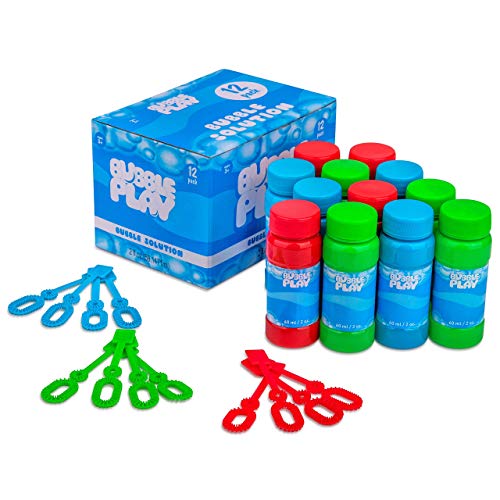 BubblePlay Bubble Blower Bottles with Wands: 2 OZ Bottles of Bubbl...