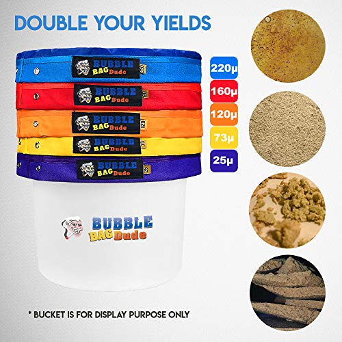 BUBBLEBAGDUDE Bubble Bags 5 Gallon 5 Bag Set Herbal Ice Essence Ex...