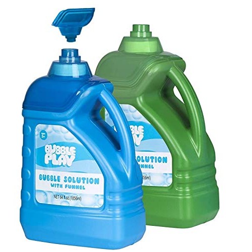 BubblePlay Bottles - 64 Oz. Bubble Solution - Easy Pour Bottle for...