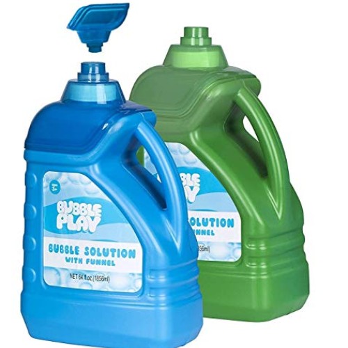 BubblePlay Bottles - 64 Oz. Bubble Solution - Easy Pour Bottle for...