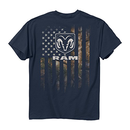 Mens Ram - Full Camo Flag Cotton T-Shirt, Blue Dusk, X-Large