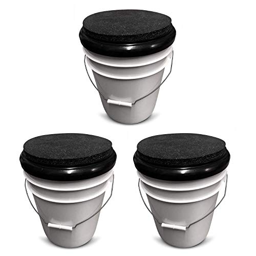 Bucket Lidz 3 Pack Black Padded Bucket Lid - Perfect Cover & Seat ...