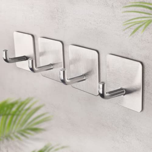 Budding Joy Adhesive Hooks Heavy Duty Stick on Wall Hooks Towel Ho...