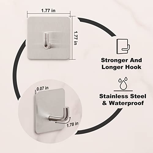Budding Joy Adhesive Hooks Heavy Duty Stick on Wall Hooks Towel Ho...