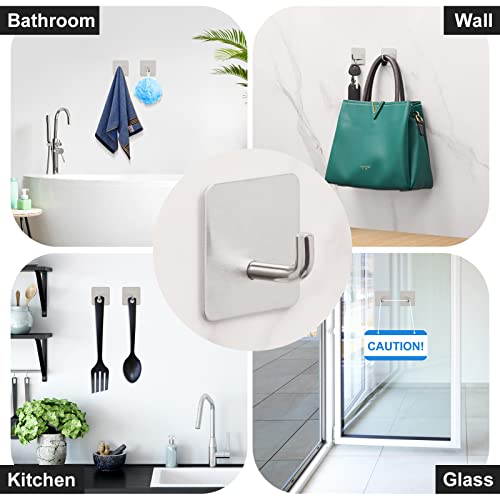 Budding Joy Adhesive Hooks Heavy Duty Stick on Wall Hooks Towel Ho...