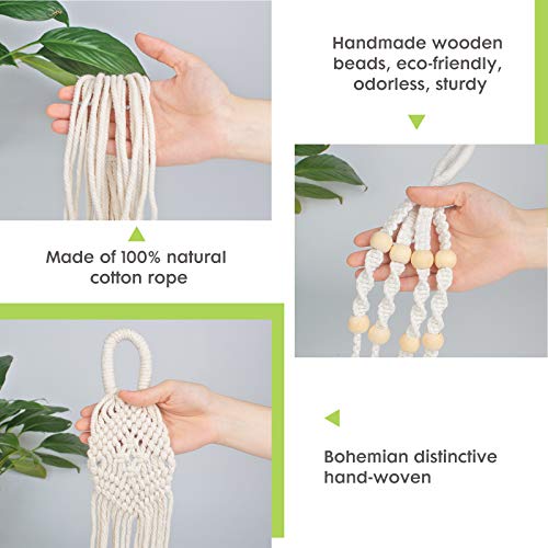 BUENAVO Macrame Plant Hanger Set with 8 Hooks,Plant Hangers Indoor...