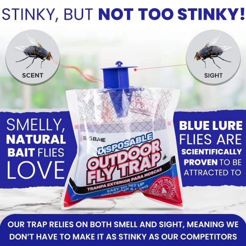 Fly Traps Outdoor Fly Traps. 12 Natural Pre-Baited Fly Bags Outdoo...
