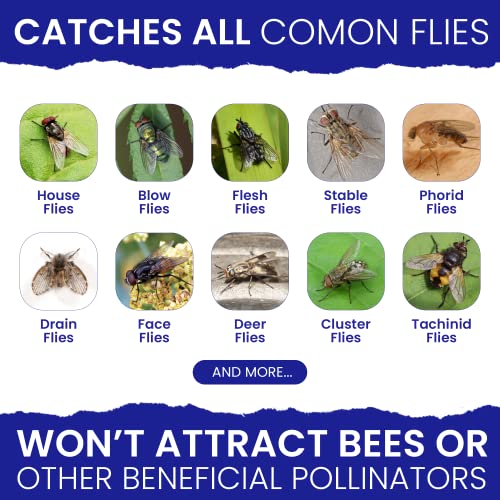Fly Traps Outdoor Fly Traps. 12 Natural Pre-Baited Fly Bags Outdoo...