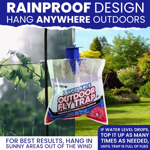 Fly Traps Outdoor Fly Traps. 12 Natural Pre-Baited Fly Bags Outdoo...