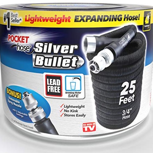 Pocket Hose Original Silver Bullet 25 Ft Lightweight Water Hose ...