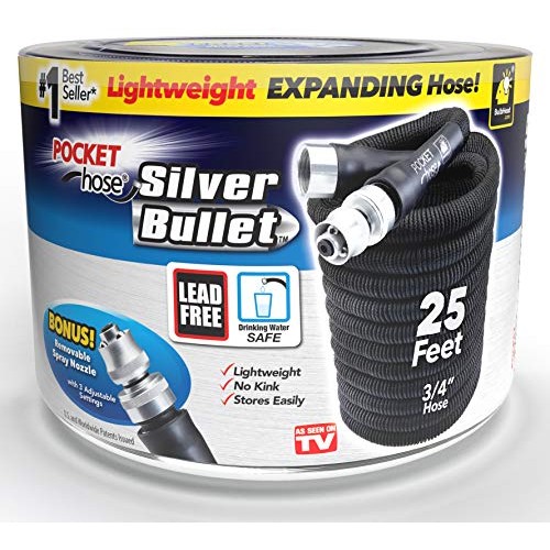 Pocket Hose Original Silver Bullet 25 Ft Lightweight Water Hose ...