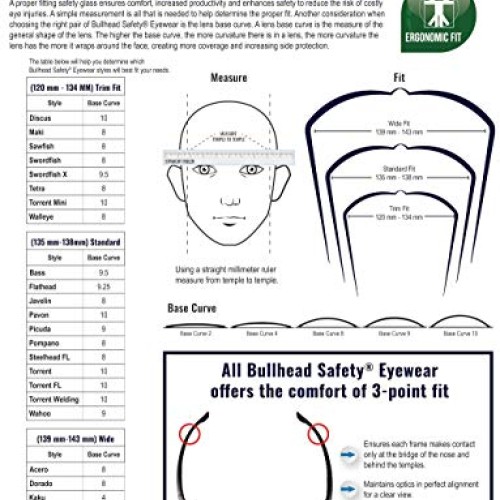 Bullhead Safety Eyewear BH106129 Swordfish, Matte Black Frame, Pol...