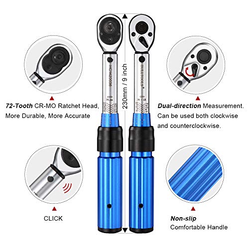 BULLTOOLS 1/4-inch Drive Dual-Direction Click Torque Wrench 20-20...