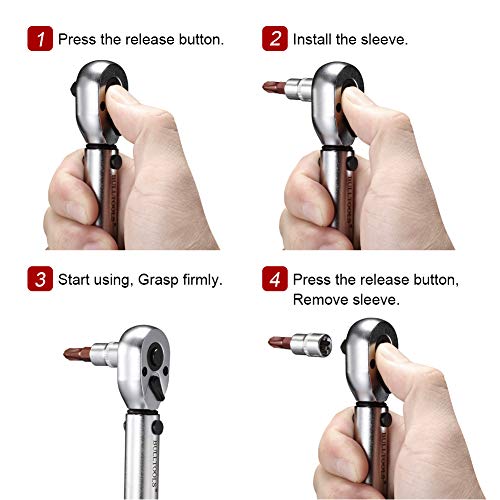 BULLTOOLS 1/4-inch Drive Dual-Direction Click Torque Wrench 20-20...
