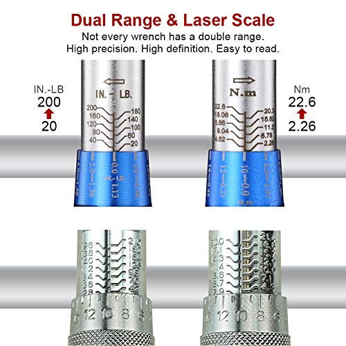 BULLTOOLS 1/4-inch Drive Dual-Direction Click Torque Wrench 20-20...