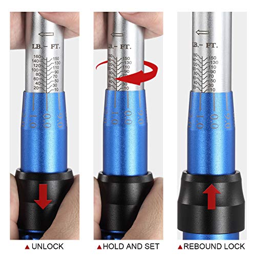 BULLTOOLS 1/4-inch Drive Dual-Direction Click Torque Wrench 20-20...