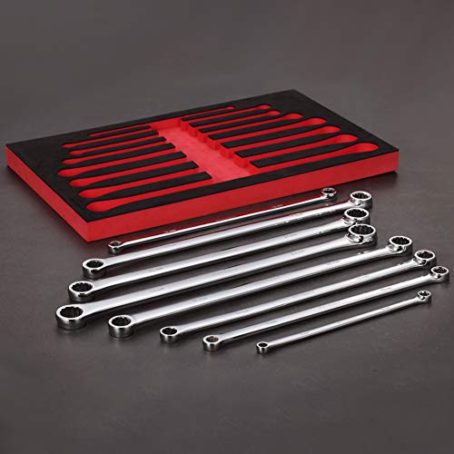 BULLTOOLS 8-Piece Extra Long Double Box End Wrench Set Chrome Vana...