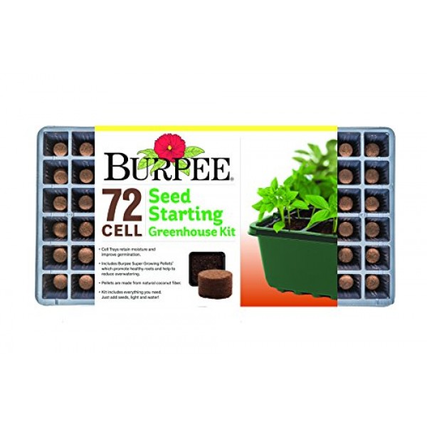 Burpee 72 Cell Seed Starting Greenhouse Kit, One Size, One Pack, B...
