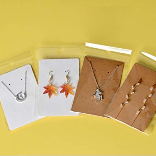 900 PCS Earring Necklace Display Cards Set Brown Kraft Paper Card ...