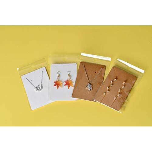 900 PCS Earring Necklace Display Cards Set Brown Kraft Paper Card ...