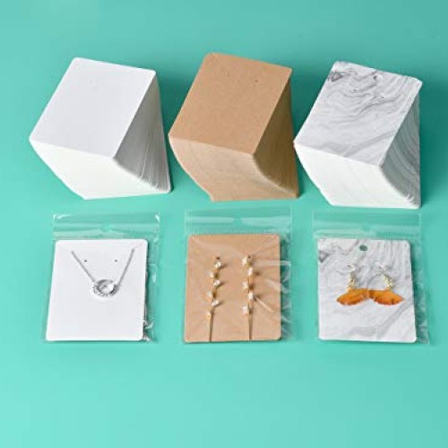 900 PCS Earring Necklace Display Cards Set Brown Kraft Paper Card ...