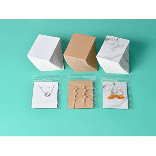 900 PCS Earring Necklace Display Cards Set Brown Kraft Paper Card ...