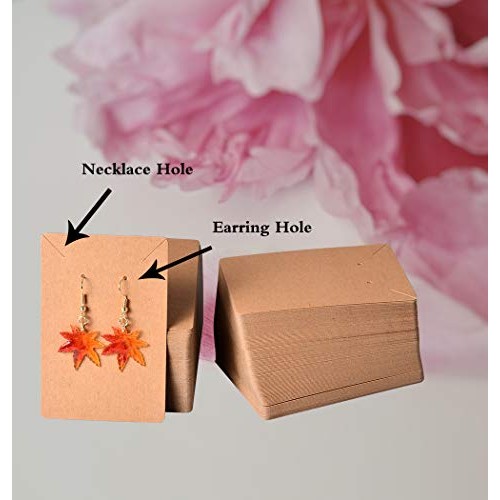 900 PCS Earring Necklace Display Cards Set Brown Kraft Paper Card ...