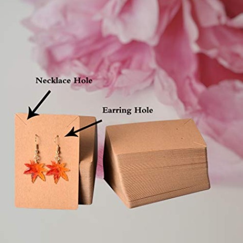 900 PCS Earring Necklace Display Cards Set Brown Kraft Paper Card ...