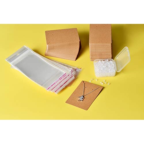 900 PCS Earring Necklace Display Cards Set Brown Kraft Paper Card ...